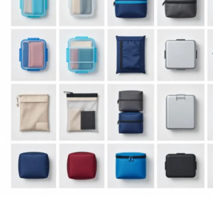 Zestaw różnych kostek pakunkowych w różnych rozmiarach i kolorach