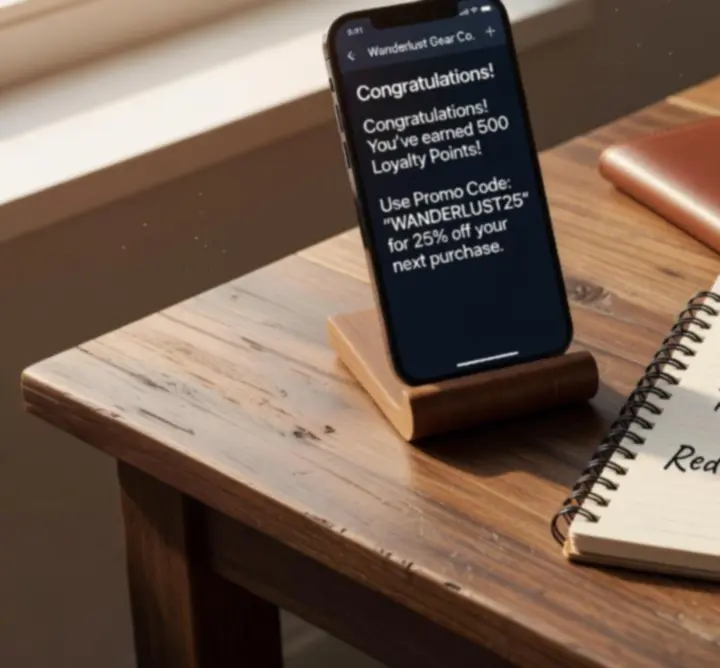 Biurko z materiałami promocyjnymi i nagrodami lojalnościowymi Pack Organize