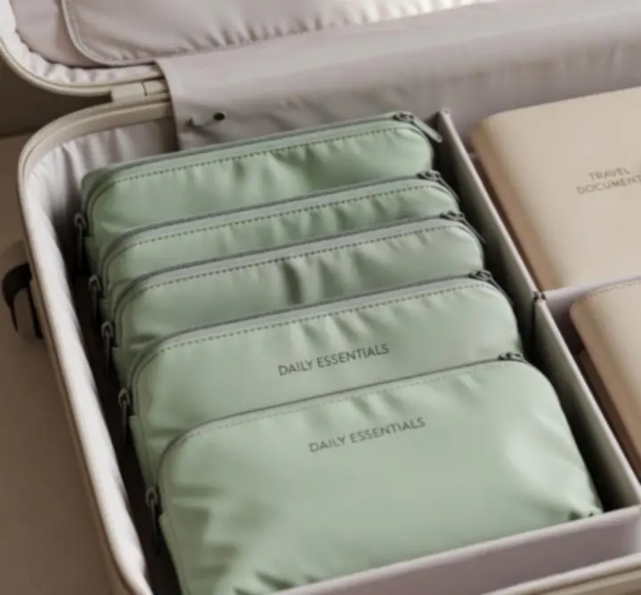 Walizka z uporządkowanymi organizerami i akcesoriami Pack Organize.